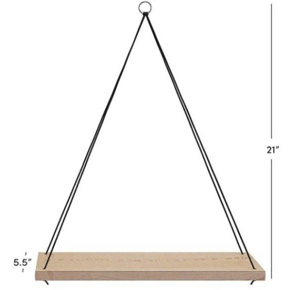 NEW Wall Hanging Shelf (Set of 2) - Natural 17.5in x 5.5in x 21 in - Picture 2 of 3